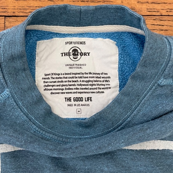 Sport of Kings Sweatshirt Men’s Sm Blue Crew Pullover Skull Crewneck Made in USA - Picture 3 of 9